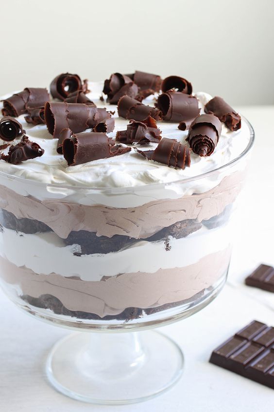 Chocolate Brownie And Mousse Trifle - Delicious Dessert Mom