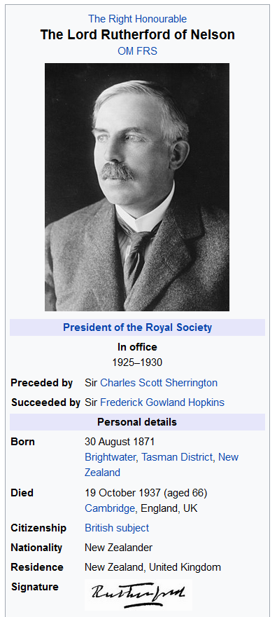 Z93 - Reno / Science: Science 201 - Lord Rutherford of Nelson battle ...