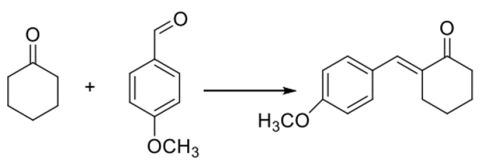 تحضير ترانس 2-(4- ميثوكسيبنزيليدين) سیکلوهكسان -1-أون  (E)-2-(4-methoxybenzylidene) cyclohexan-1-one