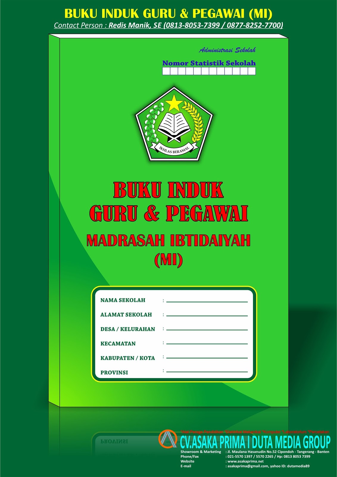 Buku Administrasi Sekolah PAUD TK SD SMP SMA SMK ~ Buku Induk Siswa