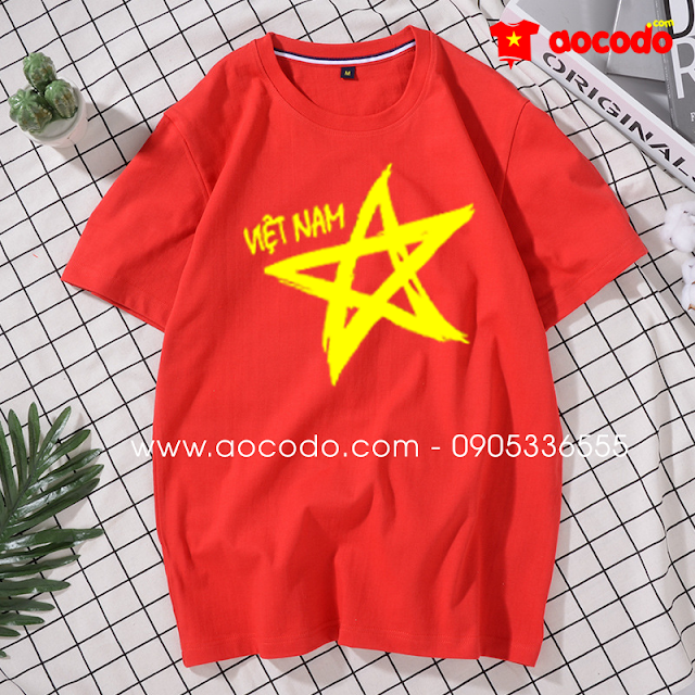 Áo phông cờ đỏ sao vàng đồng phục quận Tân Phú