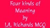 Four Kinds of Meaning by I A Richards