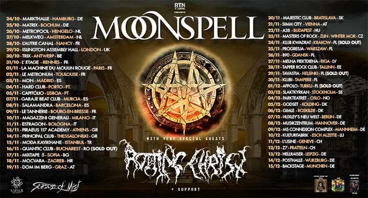 Moonspell & Rotting Christ - Bratislava 2019!