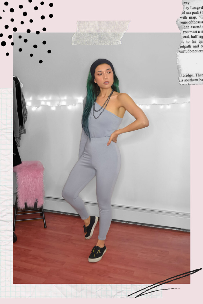 Girl Wearing Grey Loungewear Set