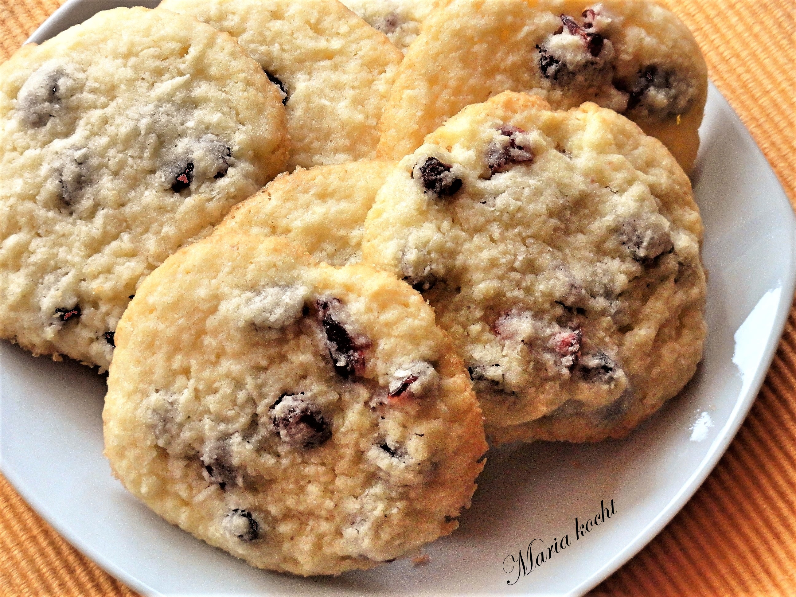 Maria kocht: Kokos-Cranberry Cookies / Kókuszos-cranberry cookies