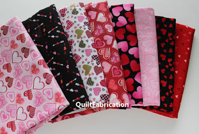 valentine fabrics in red and pink