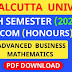 CU B.COM 5th Semester Advanced Business Mathematics (Honours) 2020 Question Paper | B.COM Advanced Business Mathematics (Honours) 5th Semester 2020 Calcutta University Question Paper