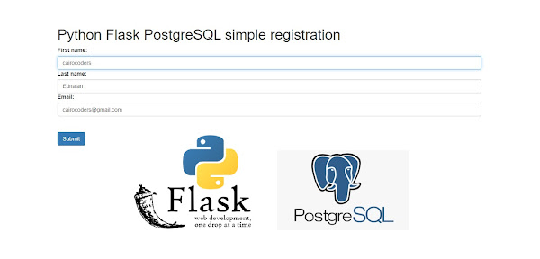 Python Flask PostgreSQL simple registration | Tutorial101