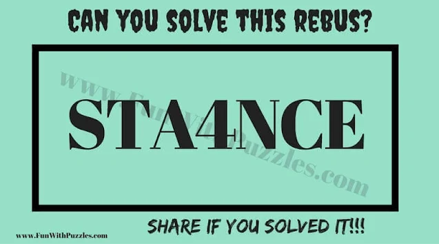 STA4NCE | Can you solve this Rebus Puzzle?