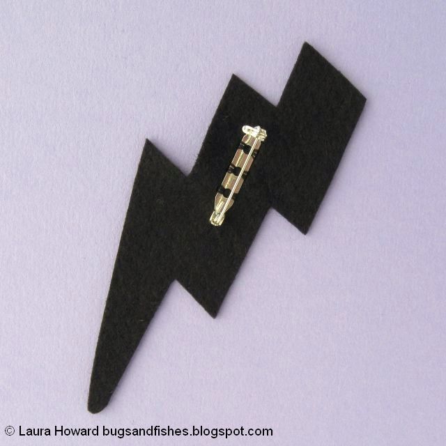 vegan leather lightning bolt brooch tutorial: add the brooch clasp