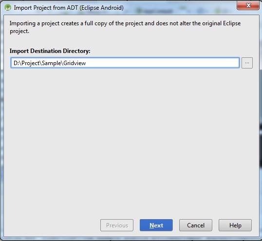 импортировать проект