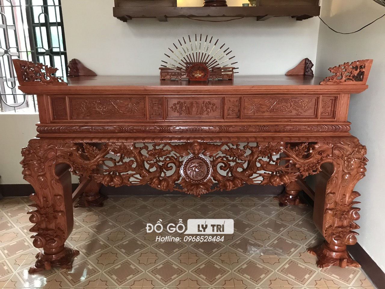 Sập thờ gỗ hương đá 2m17