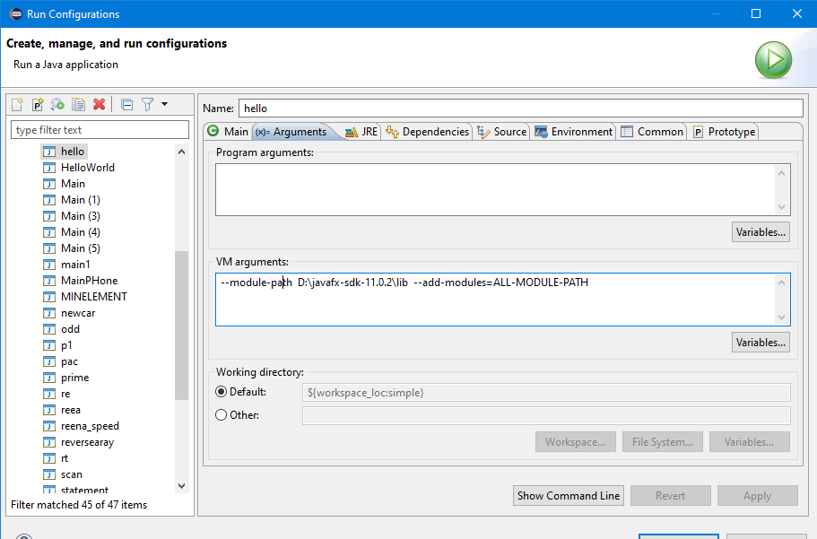 How to run JavaFX in Eclipse and fix module path