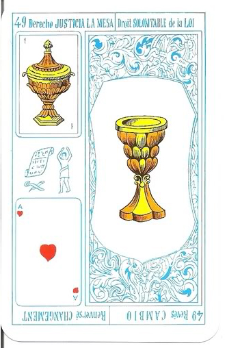 Tarot Rey Thot: Nº 49 - Justicia, la mesa - Cambio