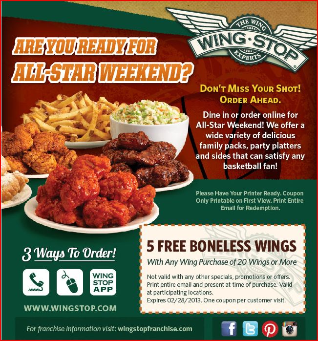 remember the magic! WINGSTOP COUPON