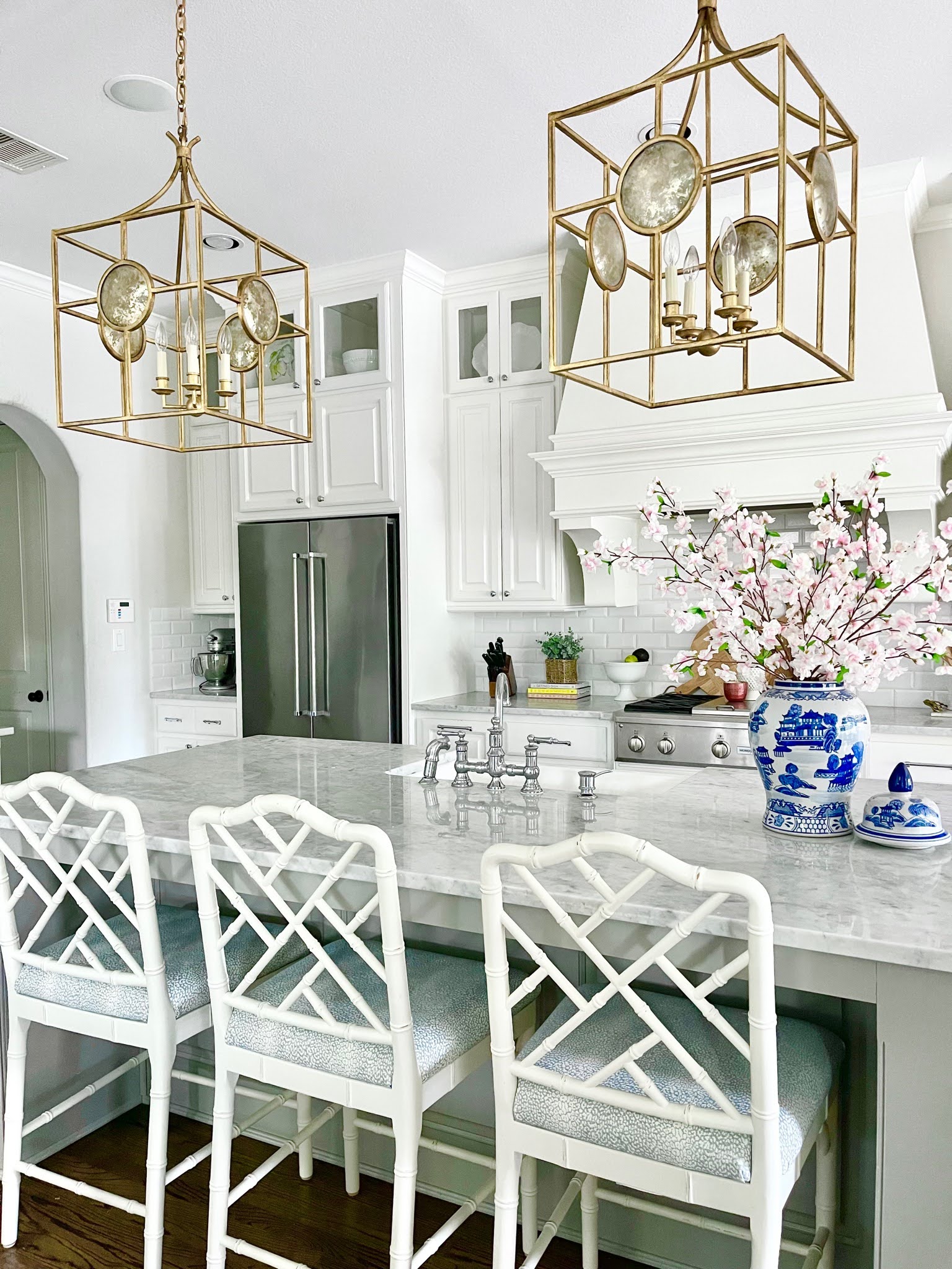 Classic Style Home DIY Recovering Kitchen Stools