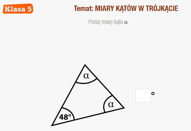 Obliczanie kątów w trójkącie - kl.5