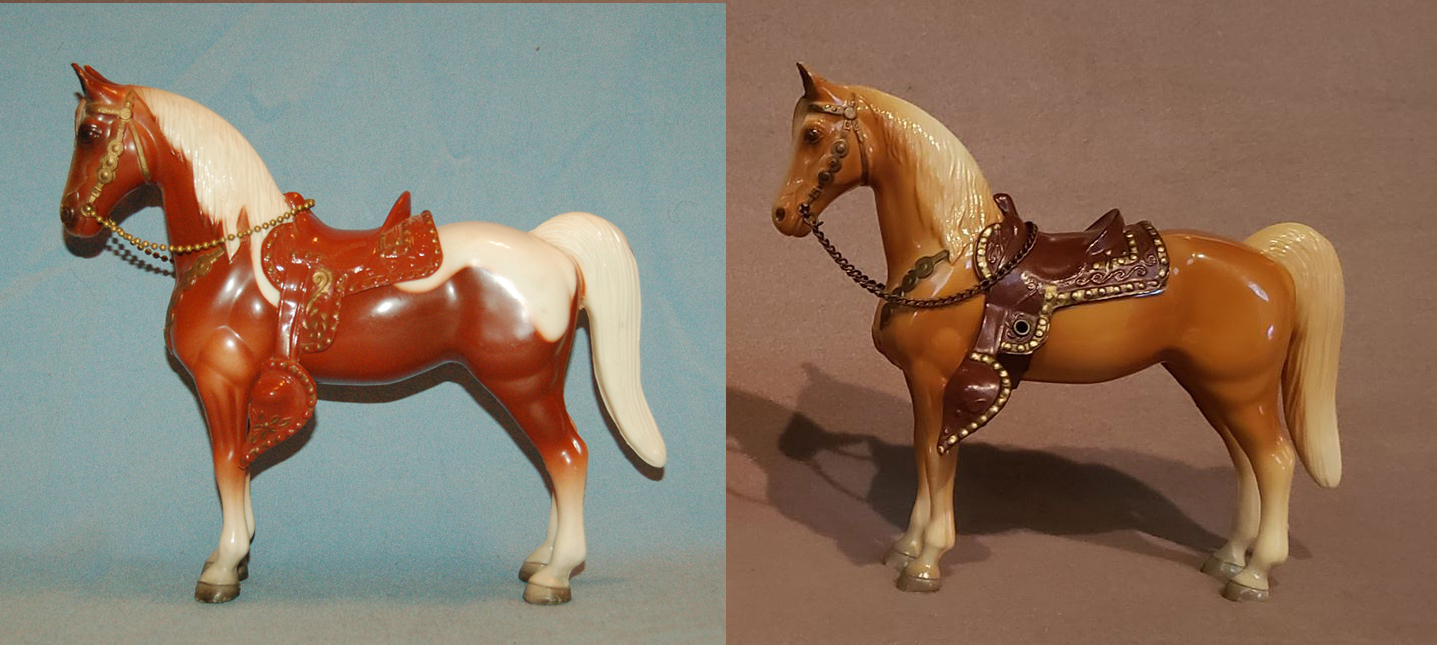 White Plastic 70mm Series 1 Horse Running 1948-1957 Tim-Mee Western Horse 