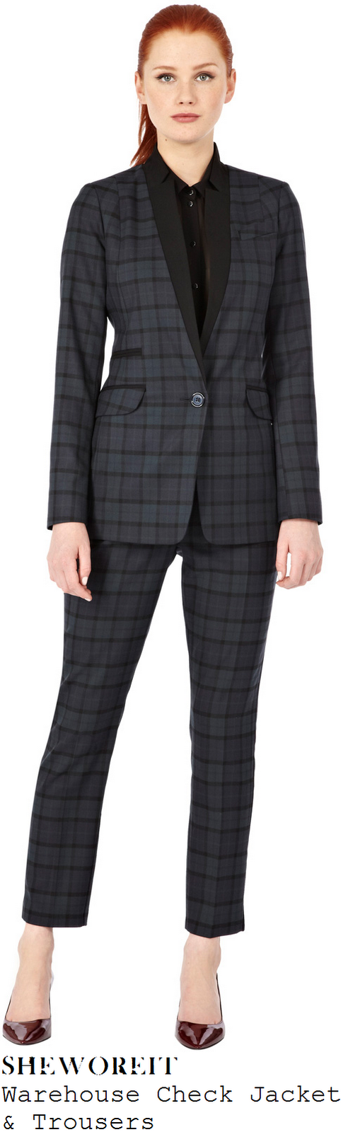 sheworeit: Zoe Hardman's Warehouse Blue & Black Check Tailored