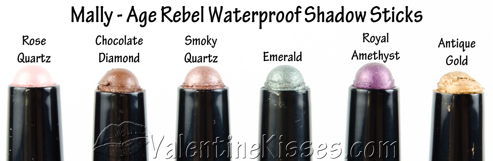 Valentine Kisses Mally Age Rebel Waterproof Shadow Sticks 6 shades
