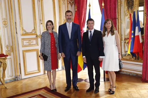King Felipe VI and Queen Letizia of Spain attended a Lunch hosted by french Prime Minister Manuel Valls at the Hotel Matignon