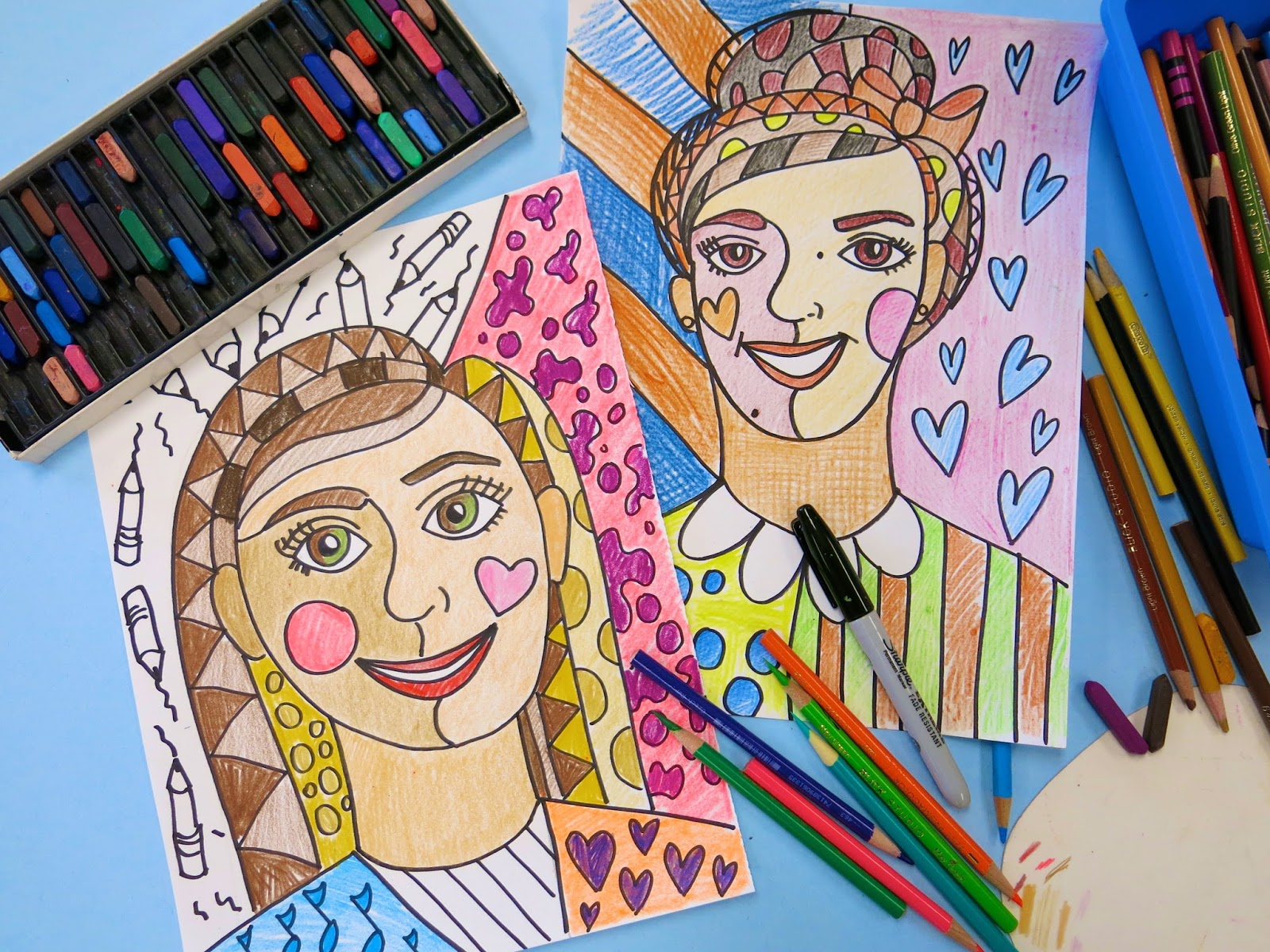 Romero Britto Inspired Heart - Grades K-2 - Art Studio 4 Kids