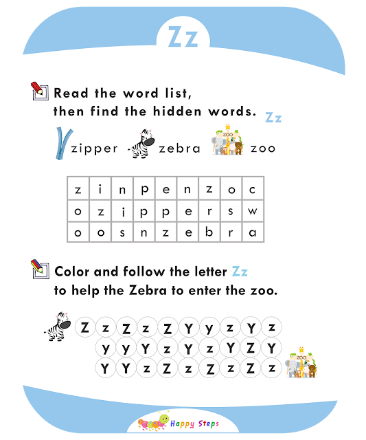 Activity Worksheet -3  Letter -Z-