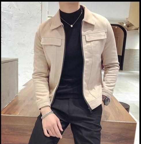 Áo khoác Da lộn lót lông kiểu sơ mi loại cao cấp chất lượng cao