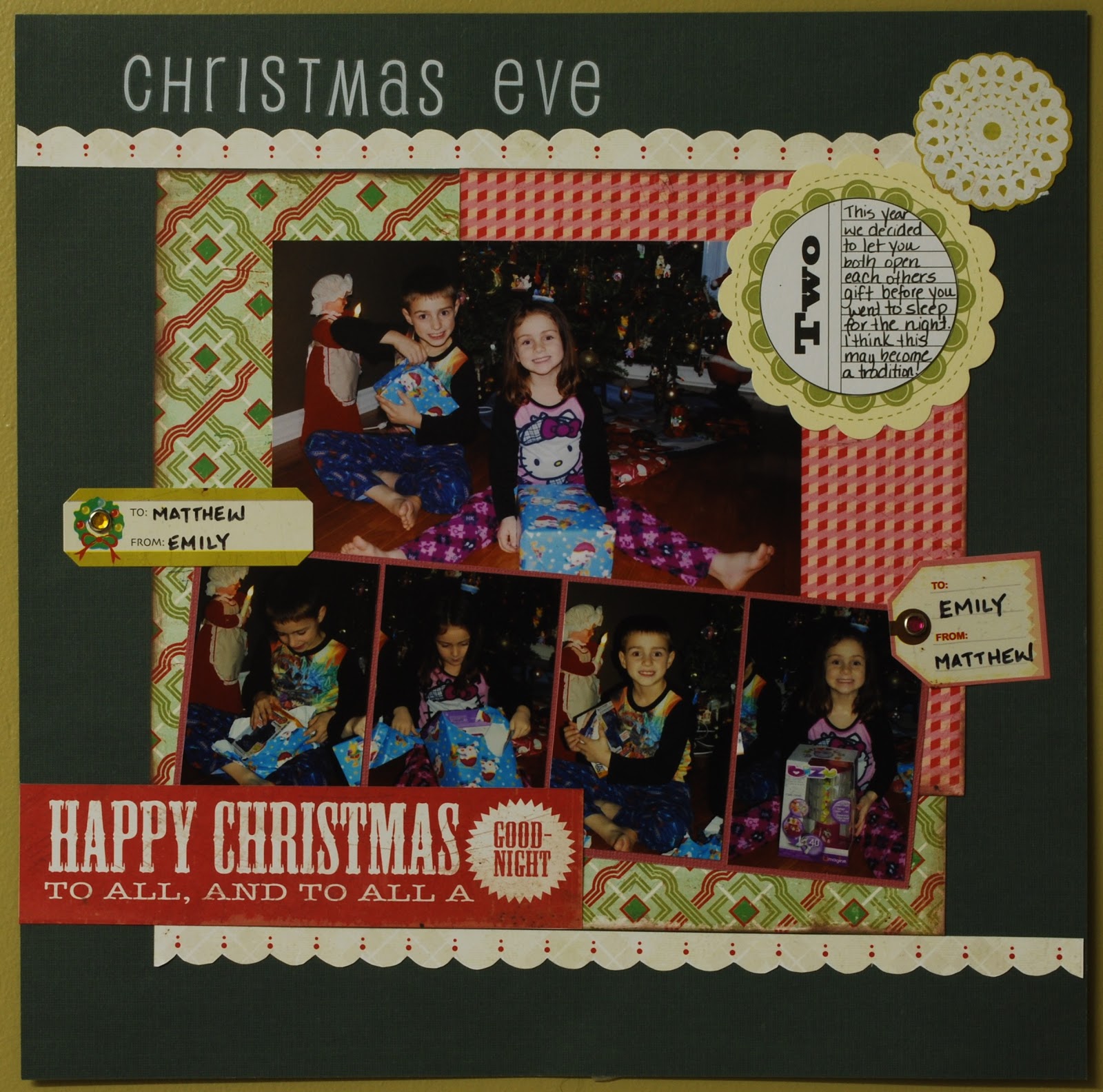 Scrapsister's Blog: Christmas Eve Exchanging Gifts.