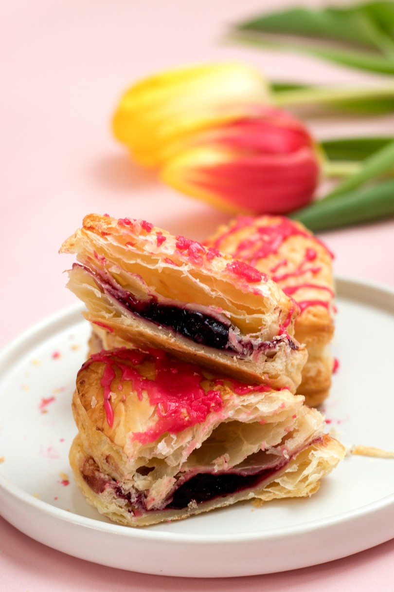 vegan heart cherry turnovers