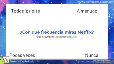 Playing 4 Corners in Spanish class with Pear Deck