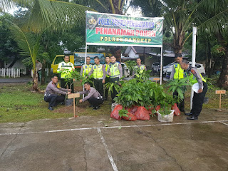 Gerakan Sejuta Pohon, Satlantas Polres Pangkep Lakukan Penanaman Pohon