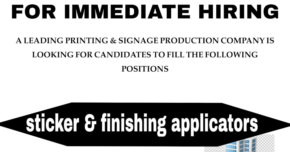 Sticker and finishing applicator Qatar qatar jobs advertisement
