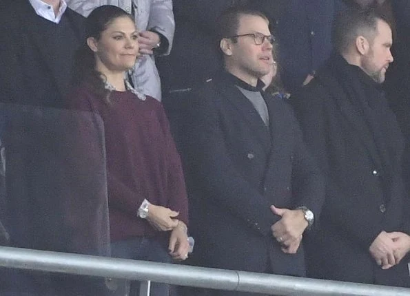 Crown Princess Victoria at 2018 FIFA World Cup European Play-Off match Sweden and Italy at Friends Arena