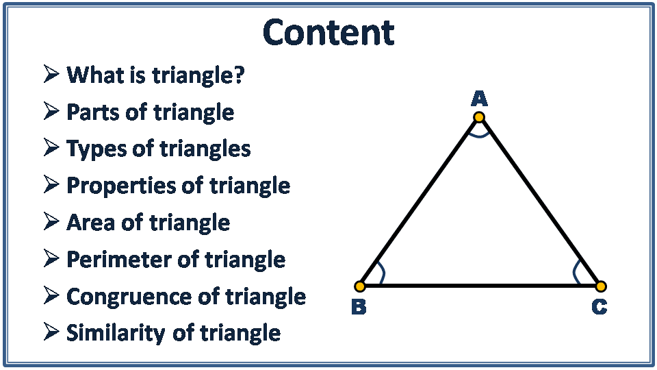 TRIANGLE's Properties Types Area Perimeter Similarity and
