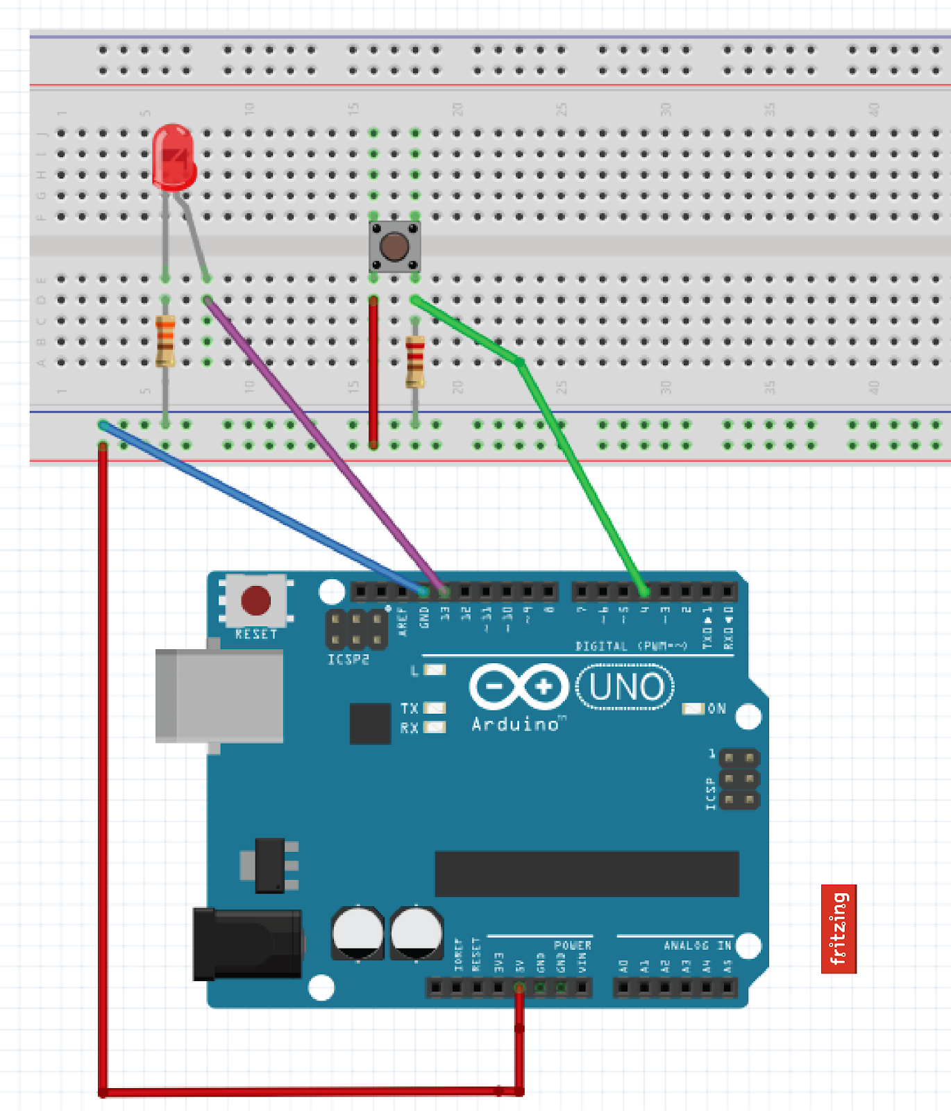 Apprendre à programmer avec Arduino LED et bouton poussoir