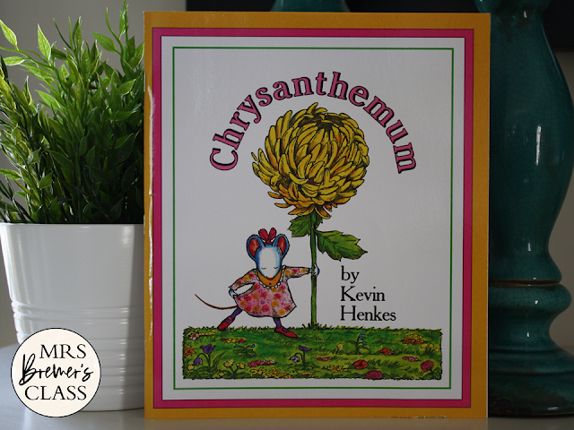 Chrysanthemum book study activities unit with Common Core aligned literacy companion activities and craftivity for Kindergarten and First Grade