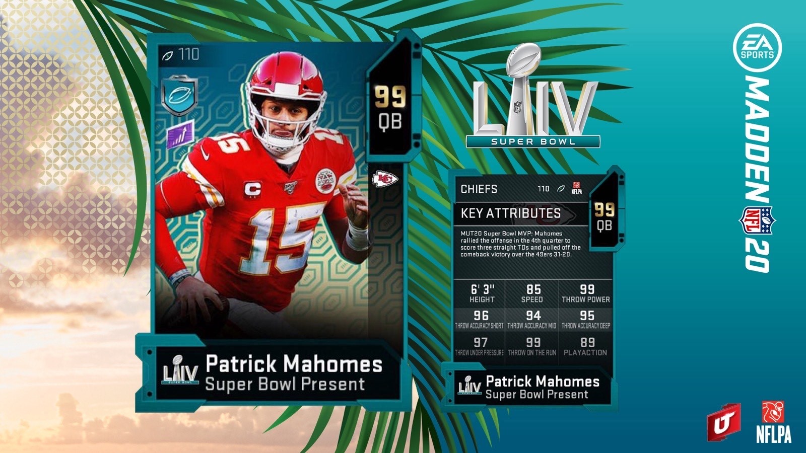 Madden 20 Super Bowl MVP 99 OVR Patrick Mahomes Card Available in