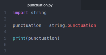 Python string.punctuation:별빛 연구소(Starlight Lab)