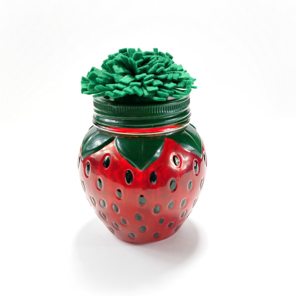 Strawberry Mason Jar Votive Holder Clearsnap
