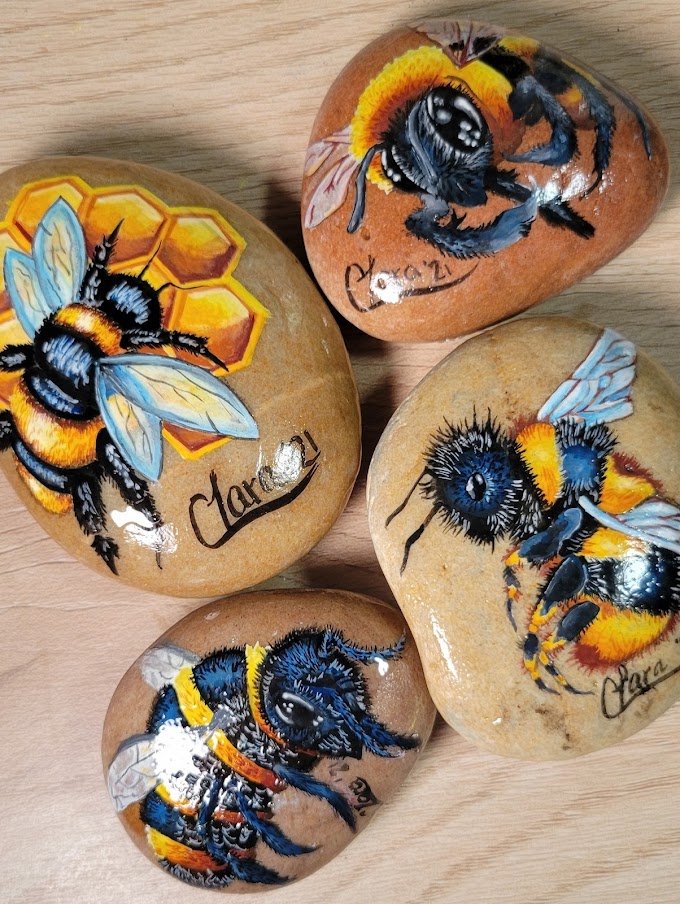 Bee Lovers will adore these BEE-AUTIFUL Painted Bee Art Stones! Perfect Paper Weights