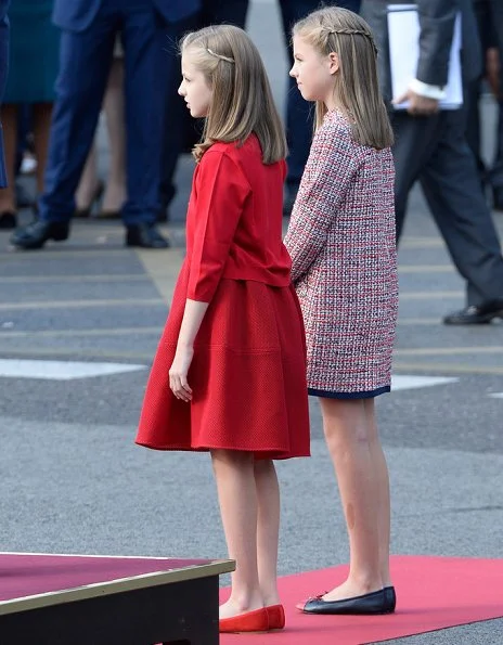 King Felipe, Queen Letizia, Princess Leonor and Infanta Sofía attended the National Day Military Parade 2017