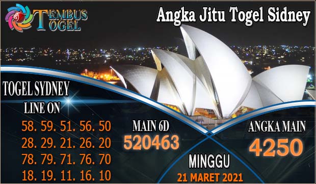 Angka Jitu Togel Sidney Minggu Tanggal 21 Maret 2021