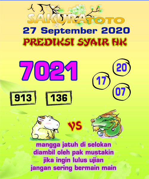 Prediksi Hk Minggu 27 September 2020 Togel Hongkong Resulthk Com