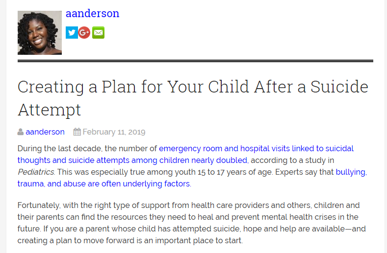 Trauma From Parents Youth Linked To >> Markham's Behavioral Health: Care plan for child after a suicide attempt Trauma From Parents Youth Linked To >> Markham's Behavioral Health: Care plan for child after a suicide attempt
