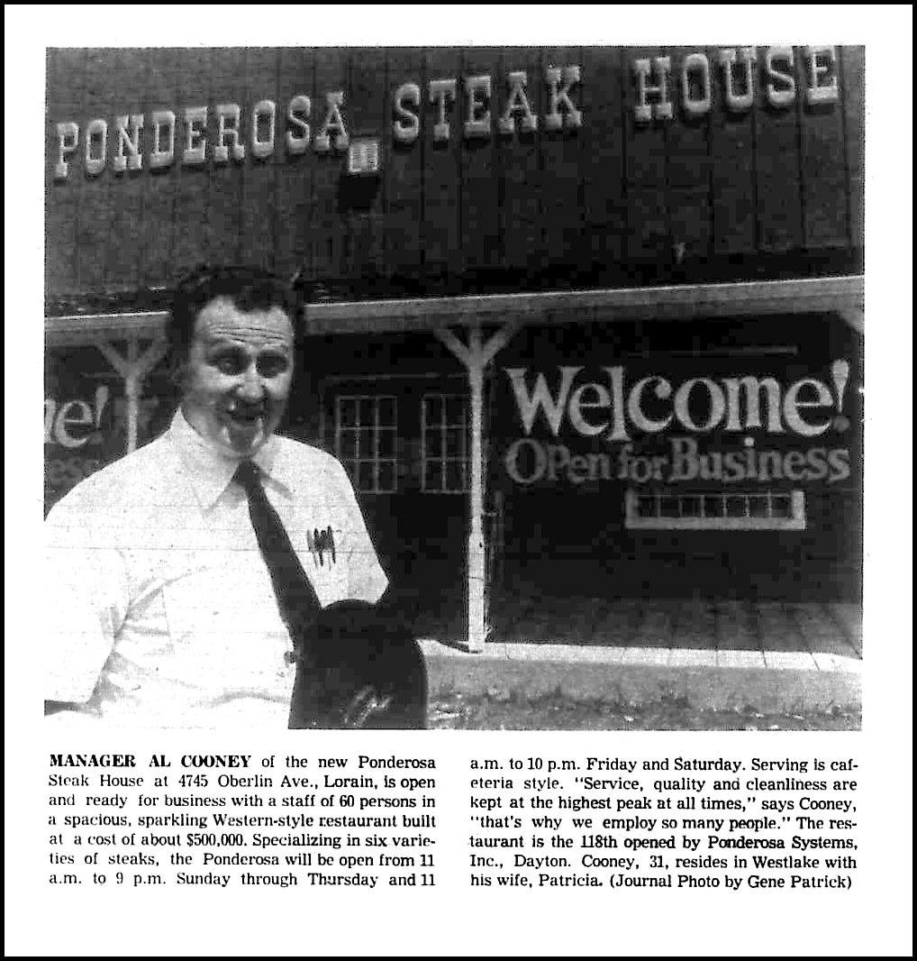 Brady's Bunch of Lorain County Nostalgia Ponderosa Steak House Opens