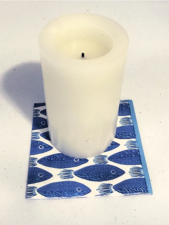 battery candle and napkin