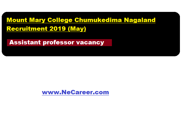 Mount Mary College Chumukedima Nagaland Jobs 2019 (May)