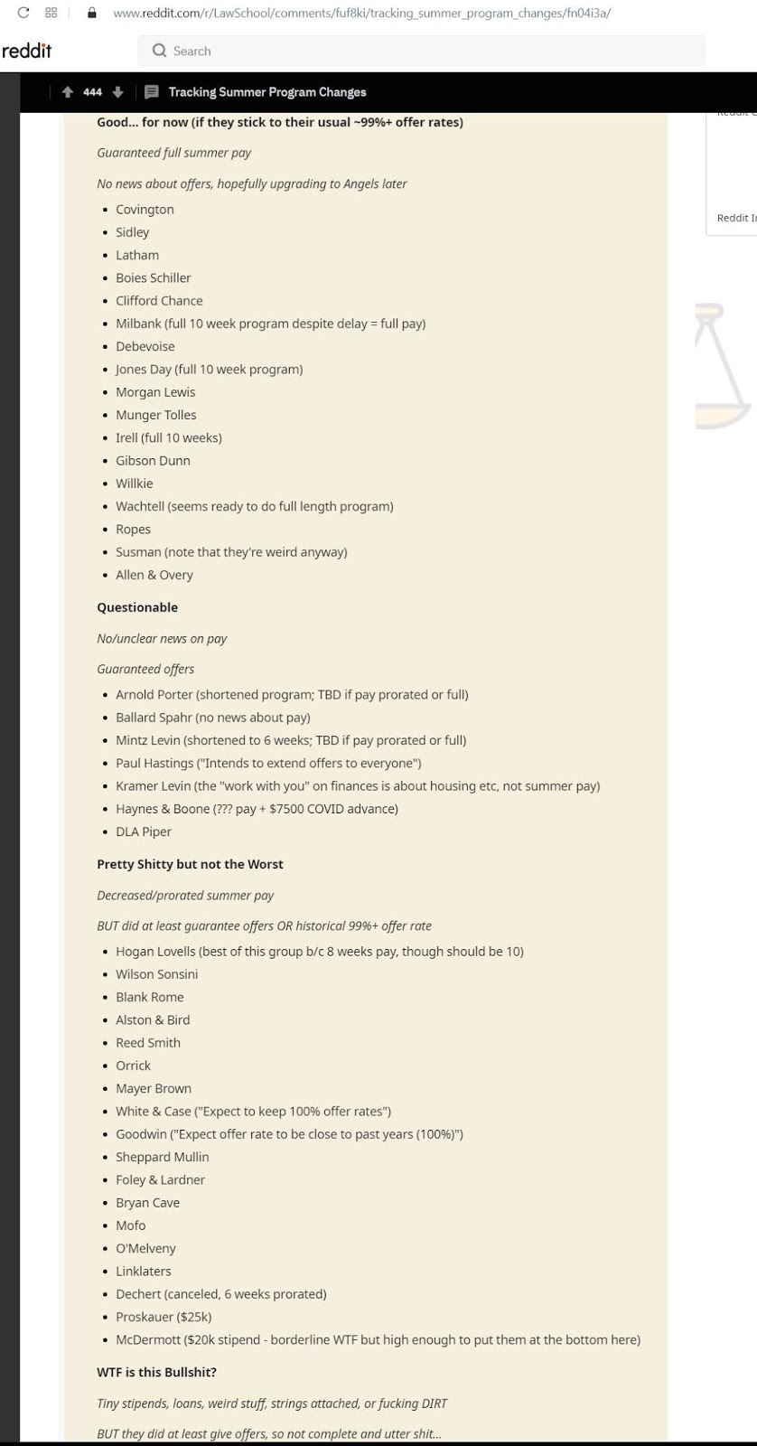 O'Melveny & Myers's lack of ethics Law students complain that O