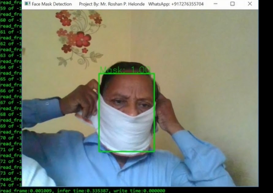 COVID-19 Face Mask Detection Using Camera Python Project Source Code ...